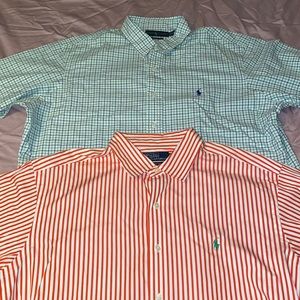 Two long sleeve button down Ralph Lauren polos